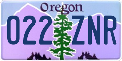 OR license plate 022ZNR