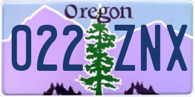 OR license plate 022ZNX