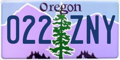 OR license plate 022ZNY
