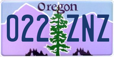 OR license plate 022ZNZ