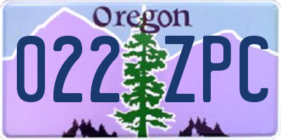 OR license plate 022ZPC