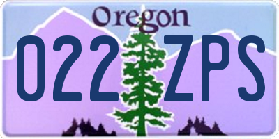 OR license plate 022ZPS
