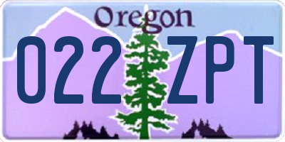 OR license plate 022ZPT