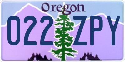 OR license plate 022ZPY