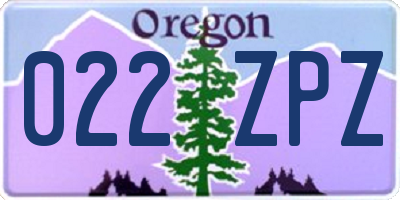 OR license plate 022ZPZ