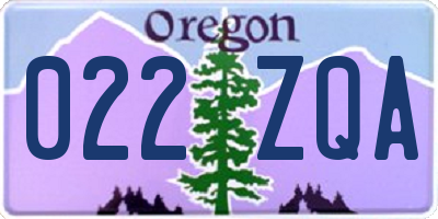 OR license plate 022ZQA