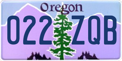 OR license plate 022ZQB