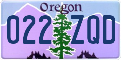 OR license plate 022ZQD