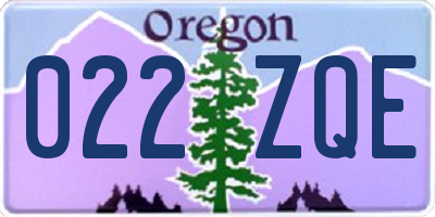 OR license plate 022ZQE