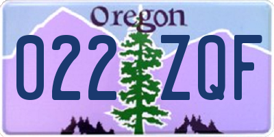 OR license plate 022ZQF