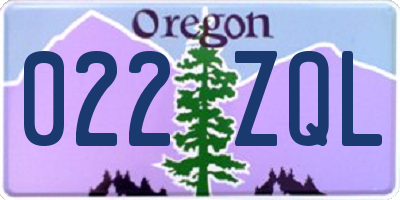 OR license plate 022ZQL