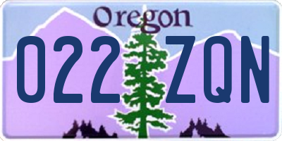 OR license plate 022ZQN