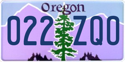 OR license plate 022ZQO