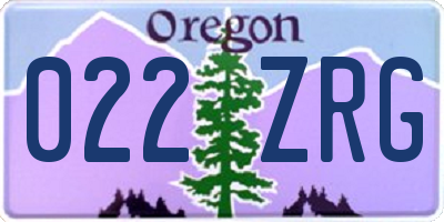 OR license plate 022ZRG