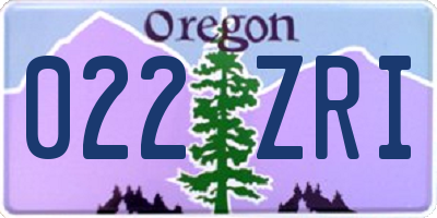 OR license plate 022ZRI