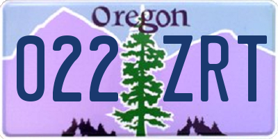 OR license plate 022ZRT