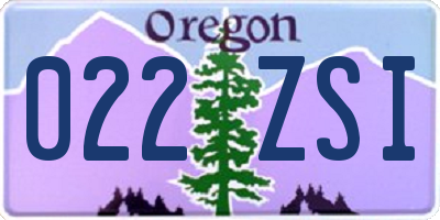 OR license plate 022ZSI