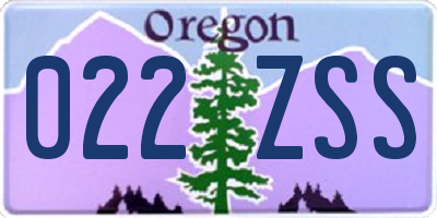 OR license plate 022ZSS