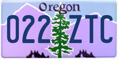 OR license plate 022ZTC