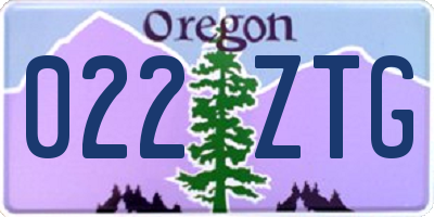 OR license plate 022ZTG