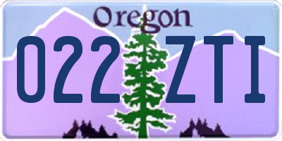 OR license plate 022ZTI