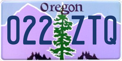 OR license plate 022ZTQ