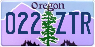 OR license plate 022ZTR