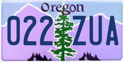 OR license plate 022ZUA