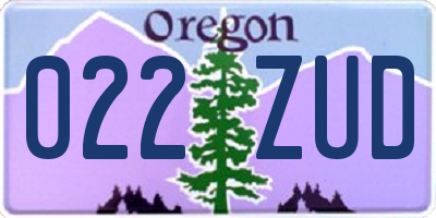 OR license plate 022ZUD