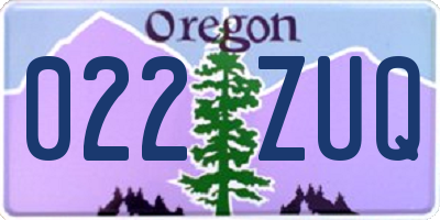 OR license plate 022ZUQ