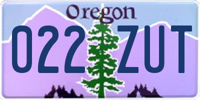 OR license plate 022ZUT