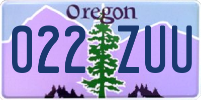 OR license plate 022ZUU