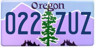 OR license plate 022ZUZ