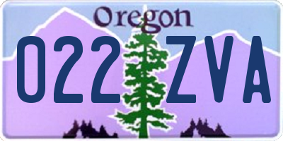 OR license plate 022ZVA
