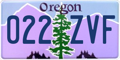 OR license plate 022ZVF