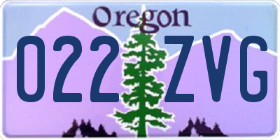 OR license plate 022ZVG