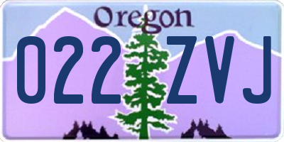 OR license plate 022ZVJ