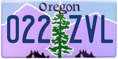 OR license plate 022ZVL