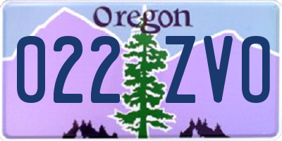 OR license plate 022ZVO