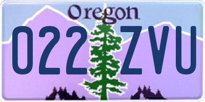 OR license plate 022ZVU