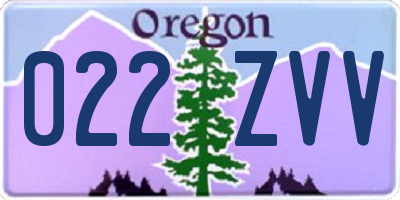 OR license plate 022ZVV