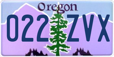 OR license plate 022ZVX