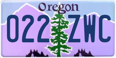 OR license plate 022ZWC