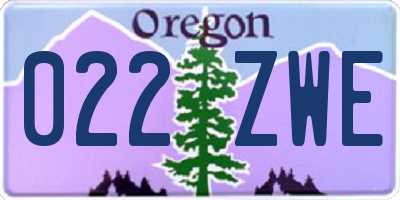 OR license plate 022ZWE