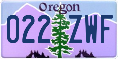 OR license plate 022ZWF