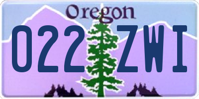 OR license plate 022ZWI