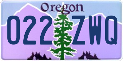 OR license plate 022ZWQ