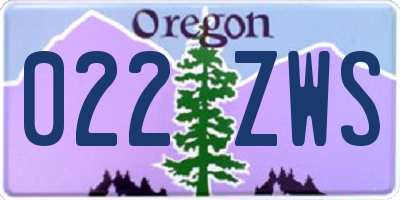 OR license plate 022ZWS