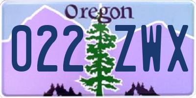 OR license plate 022ZWX