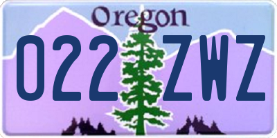 OR license plate 022ZWZ
